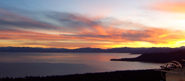 Sunset over Lake Tahoe.  ~ Photo by Michelle Portesi